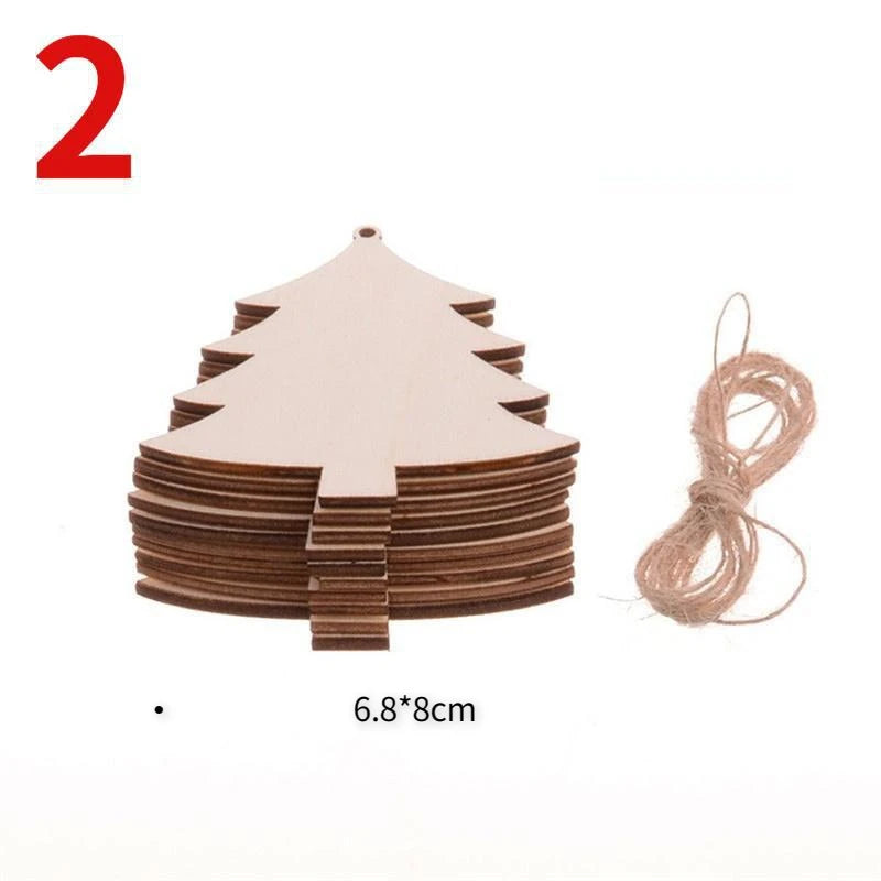 Houten figuur om zelf te schilderen/kleuren – 10 stuks kerstversiering hangers voor boom en feestdecoratie