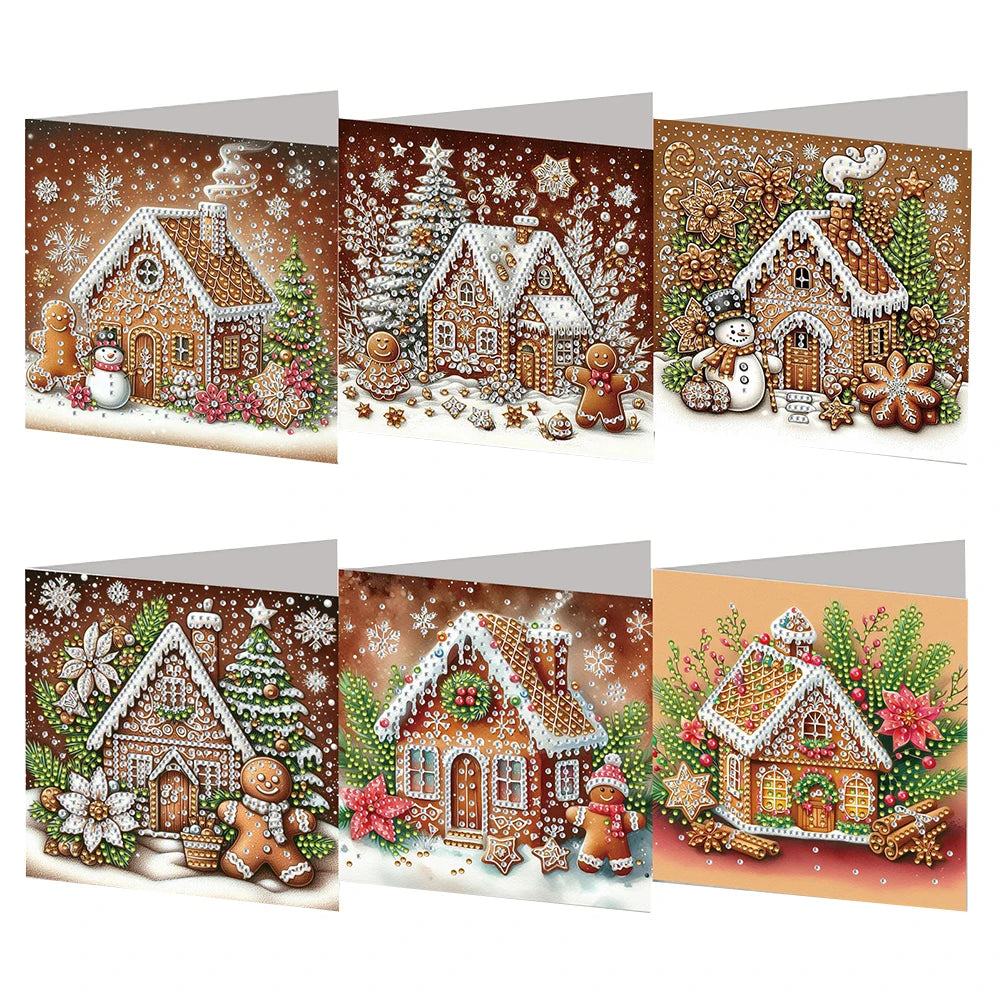 Diamond Painting Kaarten set Kerstkaarten 6 Stuks Creatieve Hobby - CBA030