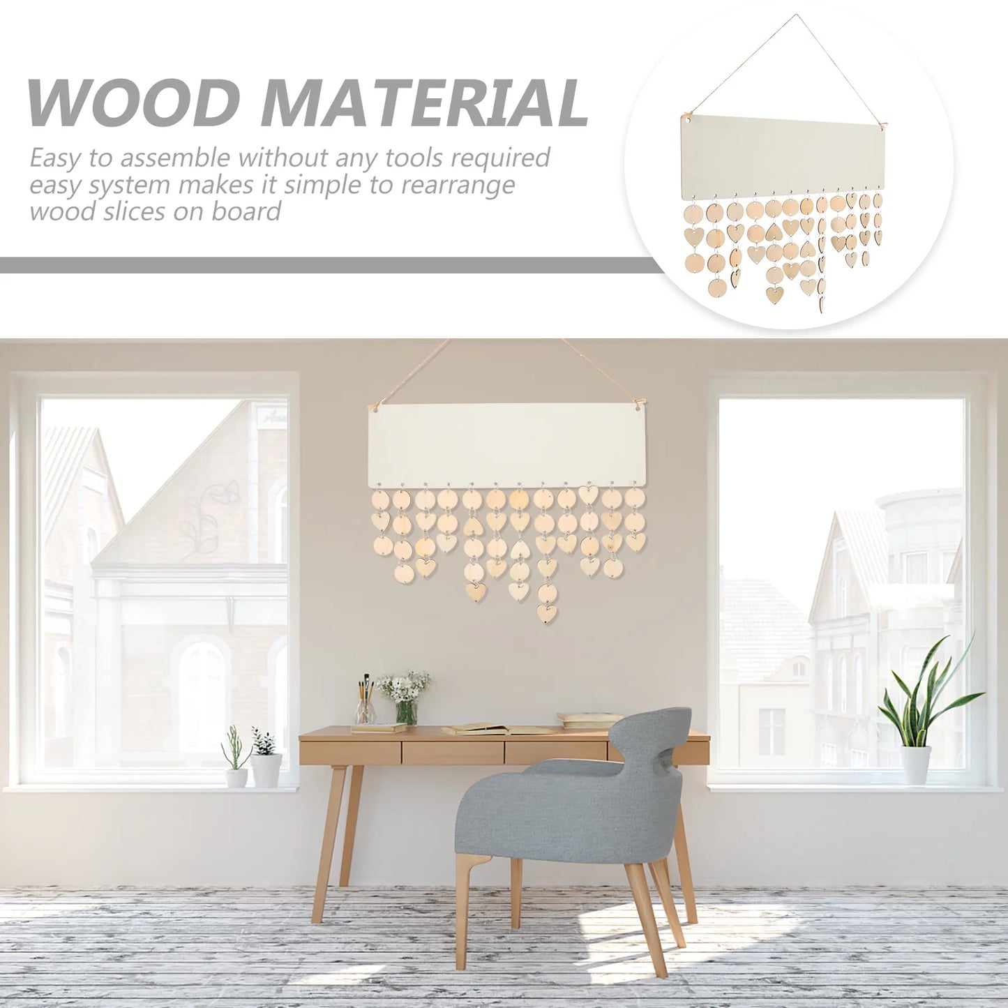 Houten figuur om zelf te schilderen/kleuren – Familie verjaardagskalender met houten schijfjes