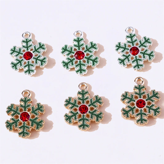 Kersthanger voor ketting of armband sneeuwvlok bedels emaille 20 stuks