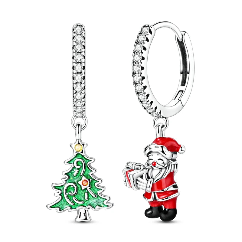 Kerst oorbellen 925 sterling zilver sprankelende hangers voor feestelijke elegantie