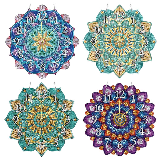 Diamond Painting Klok Mandala Mozaïek Kunstwerk met Kristallen Steentjes