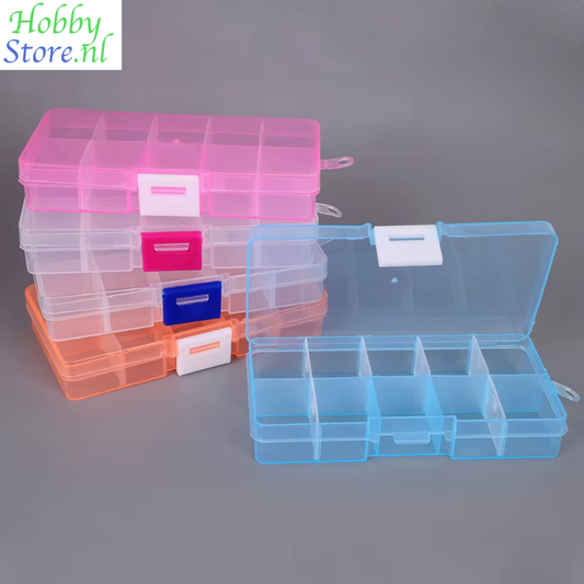 Diamond Painting Sorteer bakje transparant verstelbare opbergbox met 10 vakken