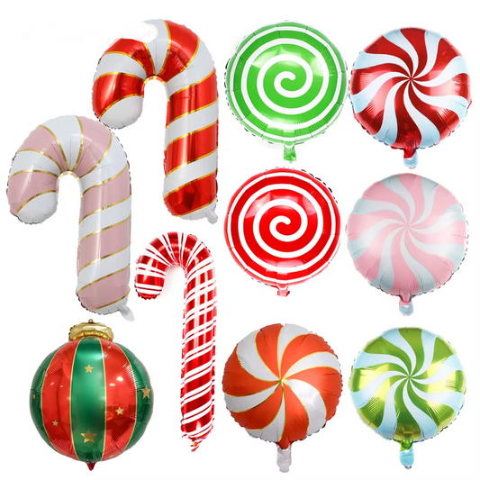 Opblaasbare kerst snoepstok en lolly folieballonnen set – feestdecoratie