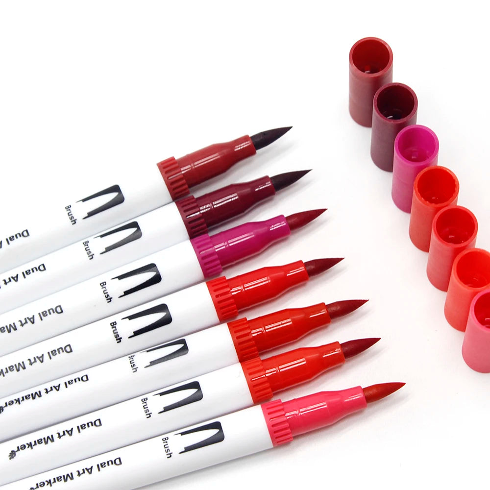 Stiften set Dual Tip Brush FineLiner voor schilderen, tekenen & handlettering (24/60 kleuren)