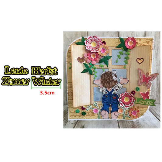 Snijmal Basis Nederlandse Teksten voor Kaarten en Scrapbooking - Lente Herfst Zomer Winter