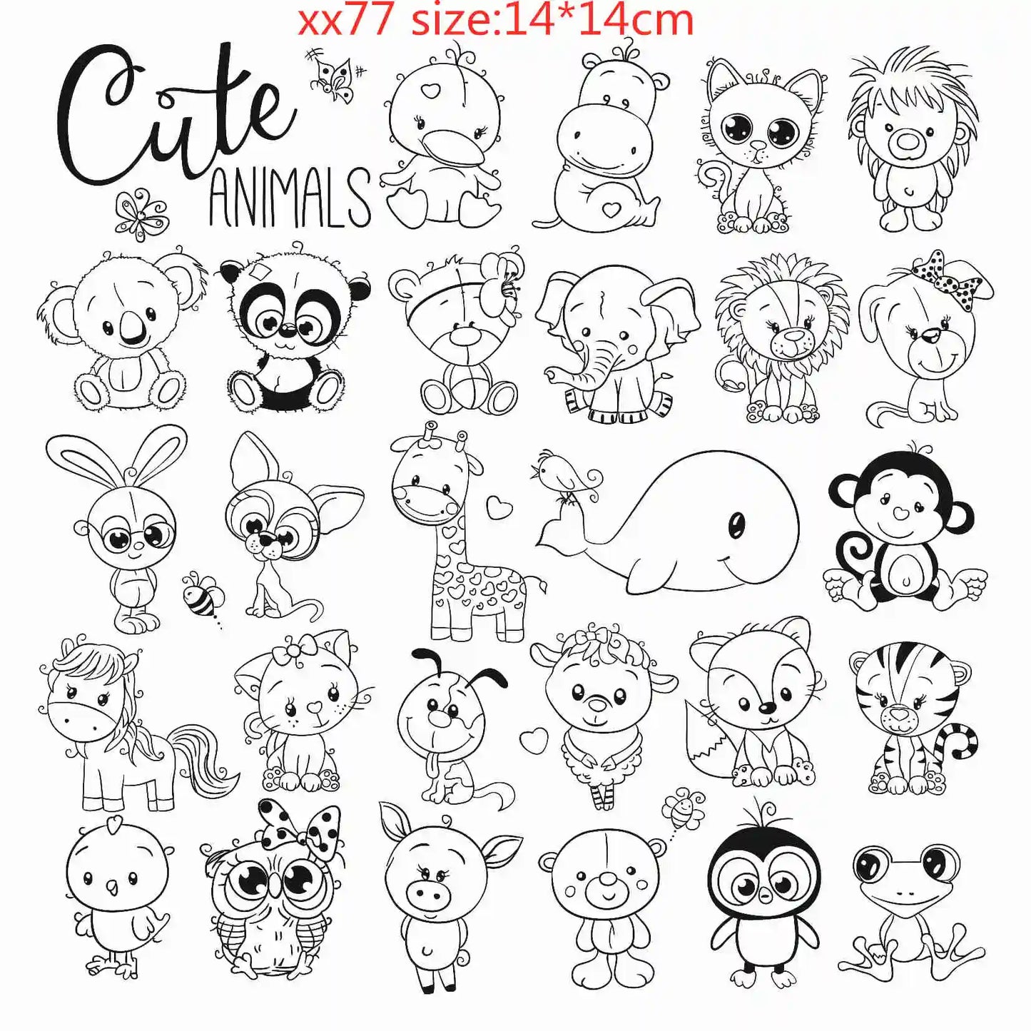 Stempel met snijmal - Schattige dieren voor scrapbooking