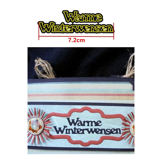 Snijmal Basis Nederlandse Teksten voor Kaarten en Scrapbooking - Warme Winterwensen