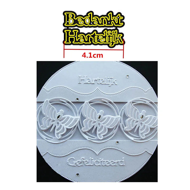 Snijmal Basis Nederlandse Teksten voor Kaarten en Scrapbooking - Hartelijk Bedankt