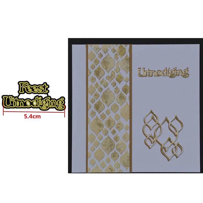 Snijmal Basis Nederlandse Teksten voor Kaarten en Scrapbooking - Feest uitnodiging