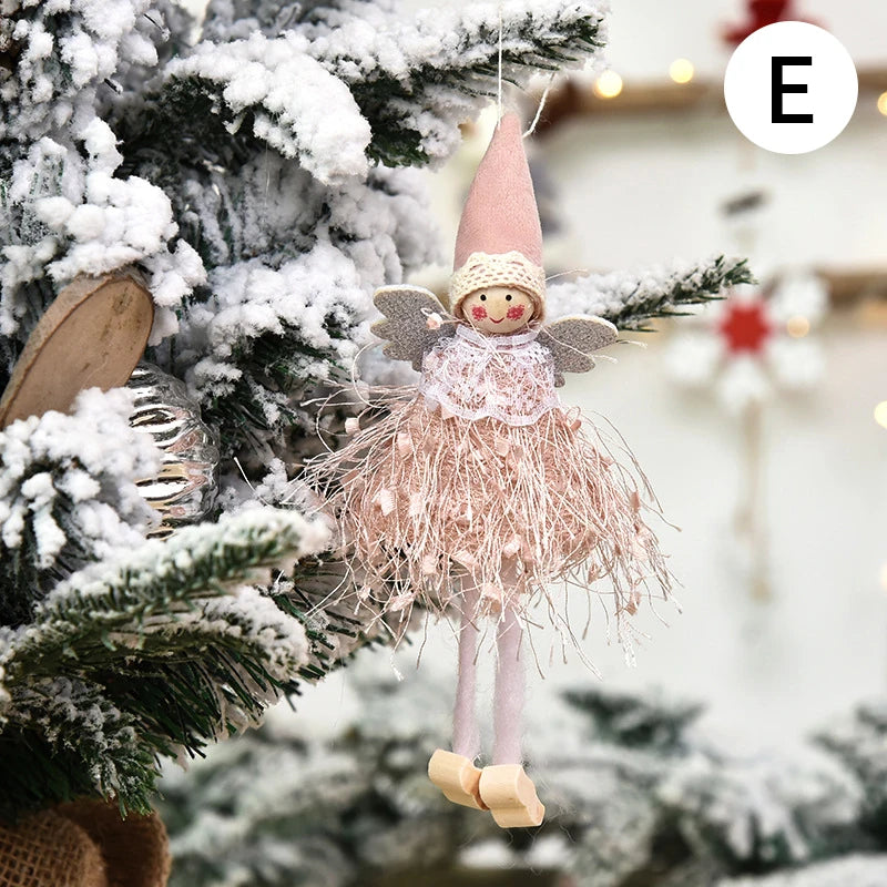 Kerst pop elf engel decoratie voor feestelijke huisversiering