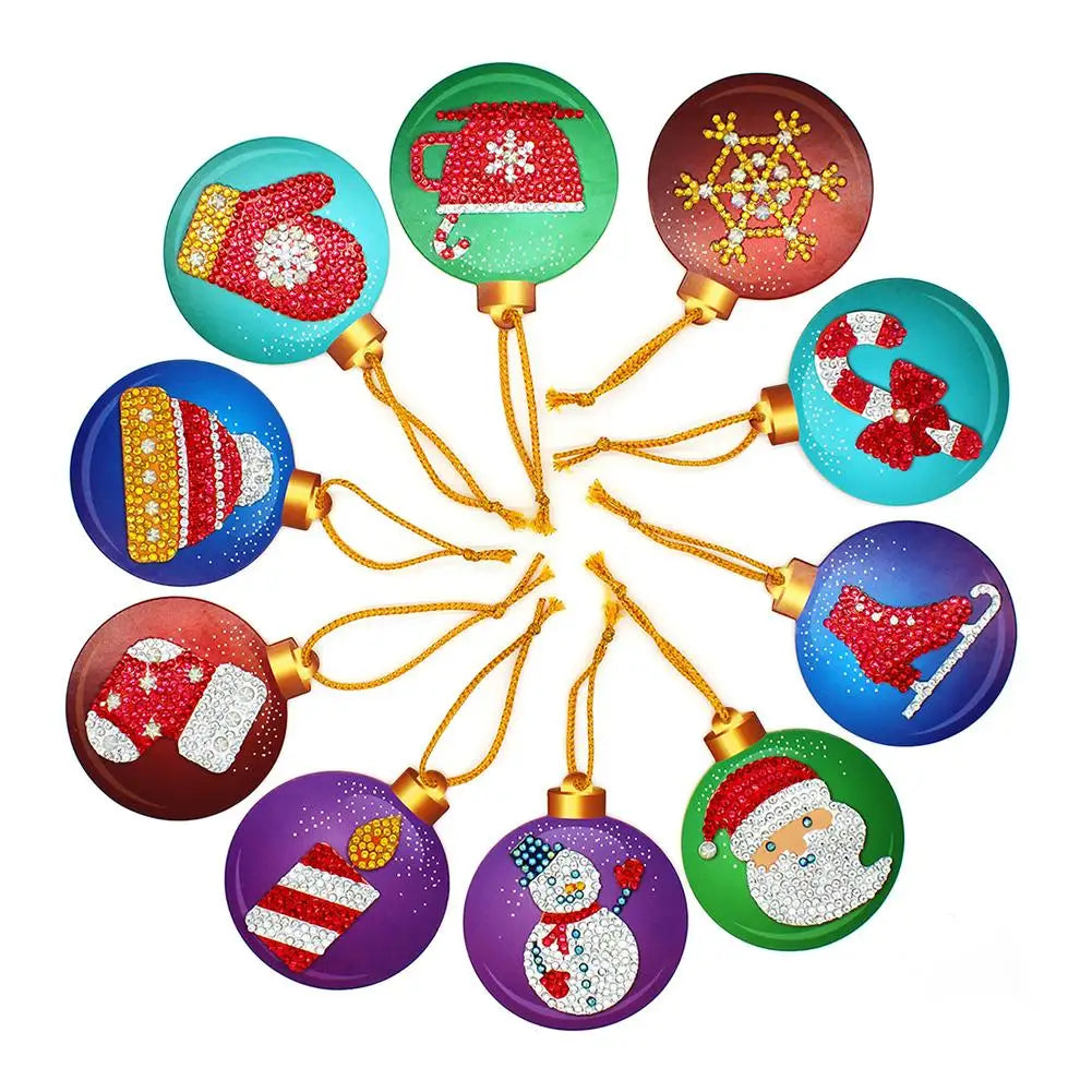 Diamond Painting Kersthanger set kerstboom versiering met speciale steentjes - GS03