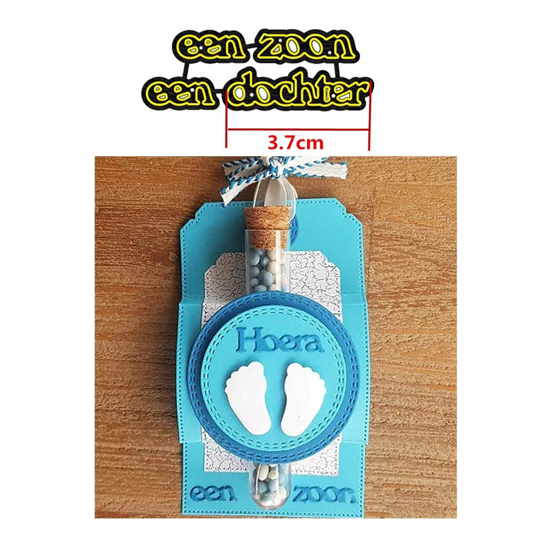 Snijmal Basis Nederlandse Teksten voor Kaarten en Scrapbooking - een zoon een dochter