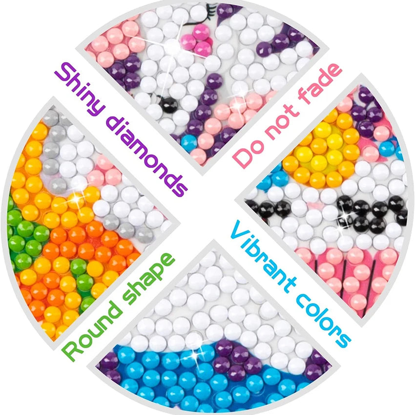 Diamond Painting Sticker set met vrolijke cartoon patronen - 022