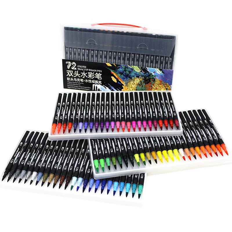 Stiften set Brush Art Markers met Dual Tip – Kleurenrijk voor Creatieve Kunstwerken