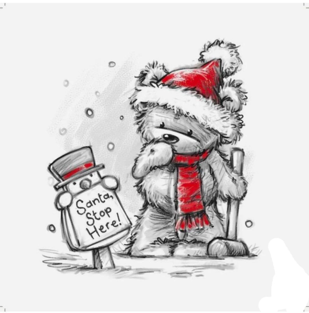 Stempel met snijmal (optioneel) - Sneeuwpop Beer voor Scrapbooking en Embossing