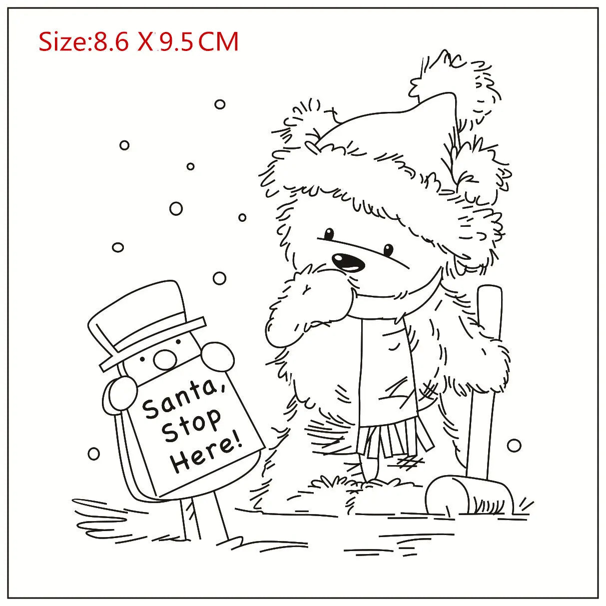 Stempel met snijmal (optioneel) - Sneeuwpop Beer voor Scrapbooking en Embossing