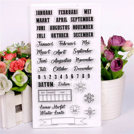 Stempels Nederlands Transparant Silicone Scrapbooking - Kalender items