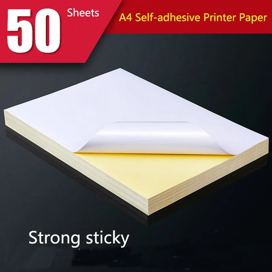 Papier voor kaarten maken & Scrapbook A4 Zelfklevend Stickerpapier 50 Vellen