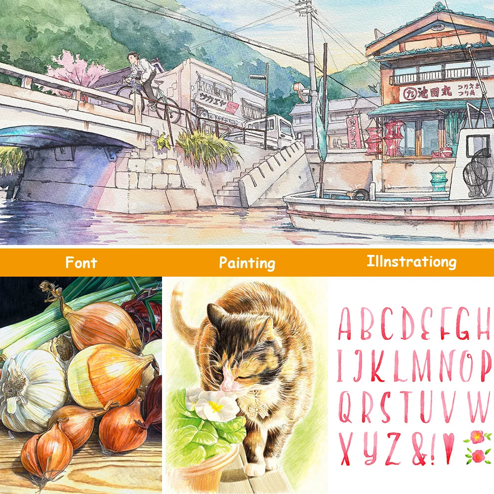 Stiften set Dual Tip Brush FineLiner voor schilderen, tekenen & handlettering (24/60 kleuren)