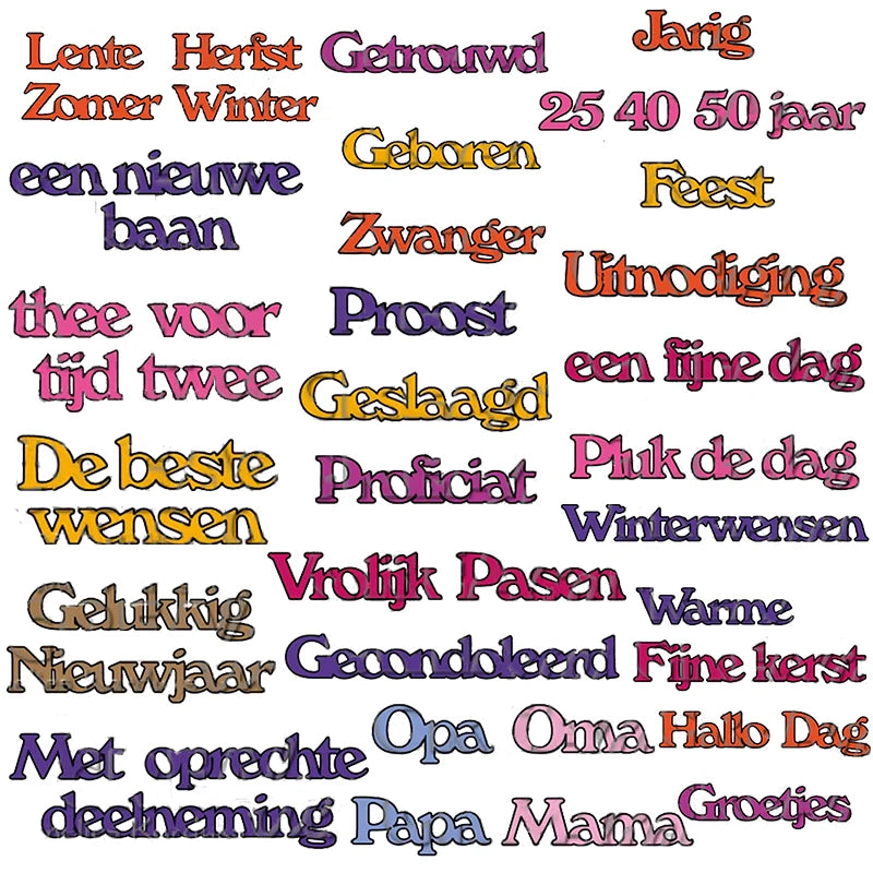 Snijmal Basis Nederlandse Teksten voor Kaarten en Scrapbooking - een fijne dag