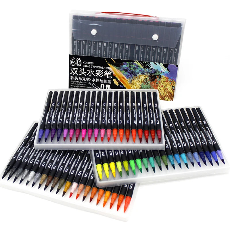 Stiften set Brush Art Markers met Dual Tip – Kleurenrijk voor Creatieve Kunstwerken
