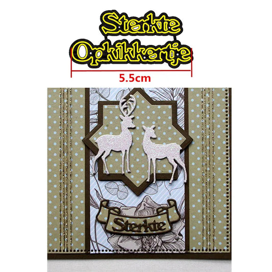 Snijmal Basis Nederlandse Teksten voor Kaarten en Scrapbooking - Sterkte Opkikkertje