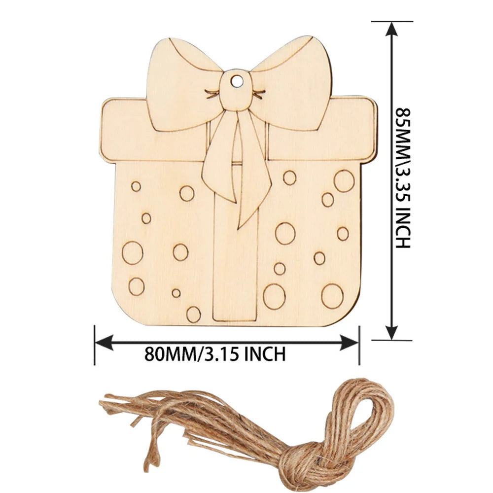 Houten figuur om zelf te schilderen/kleuren – Kerstboom hangornamenten van hout (set)