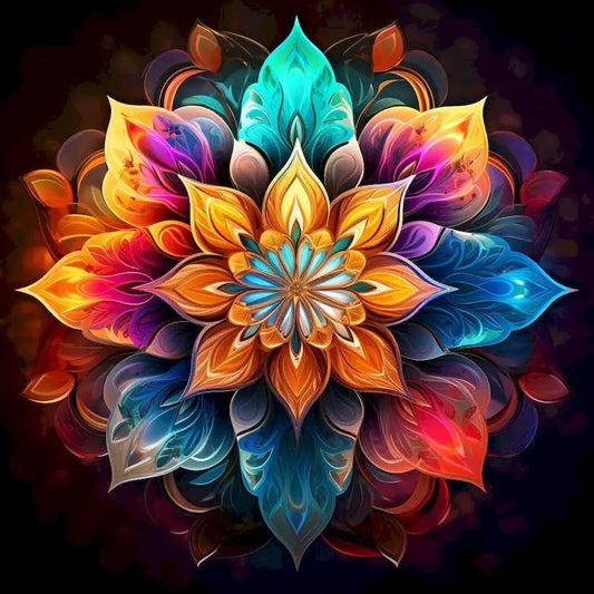 Diamond Painting Bloemen Volledige Ronde Steentjes 30x40cm - Bloem 1
