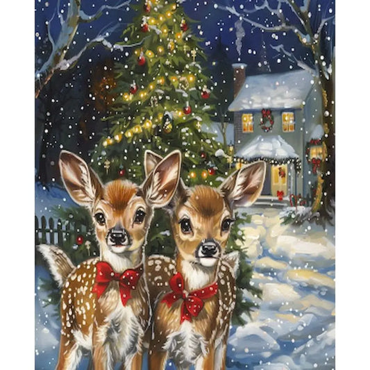 Schilderen op nummer Kerst Dieren met Acrylverf en Lijst (optioneel) - 9962061