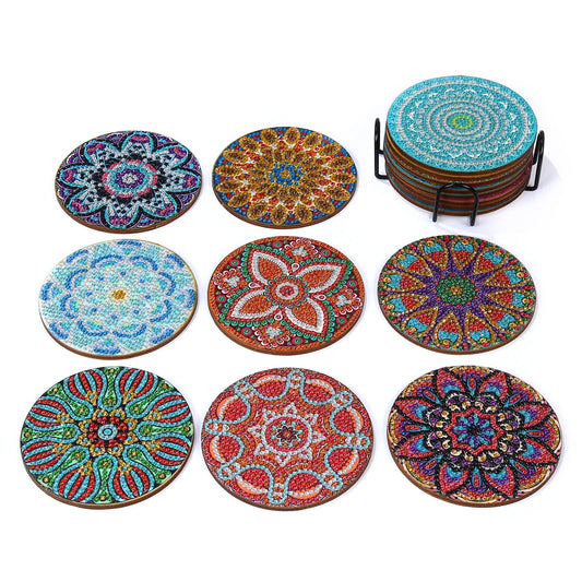 Diamond Painting Onderzetters Mandala met Houder - AA1058