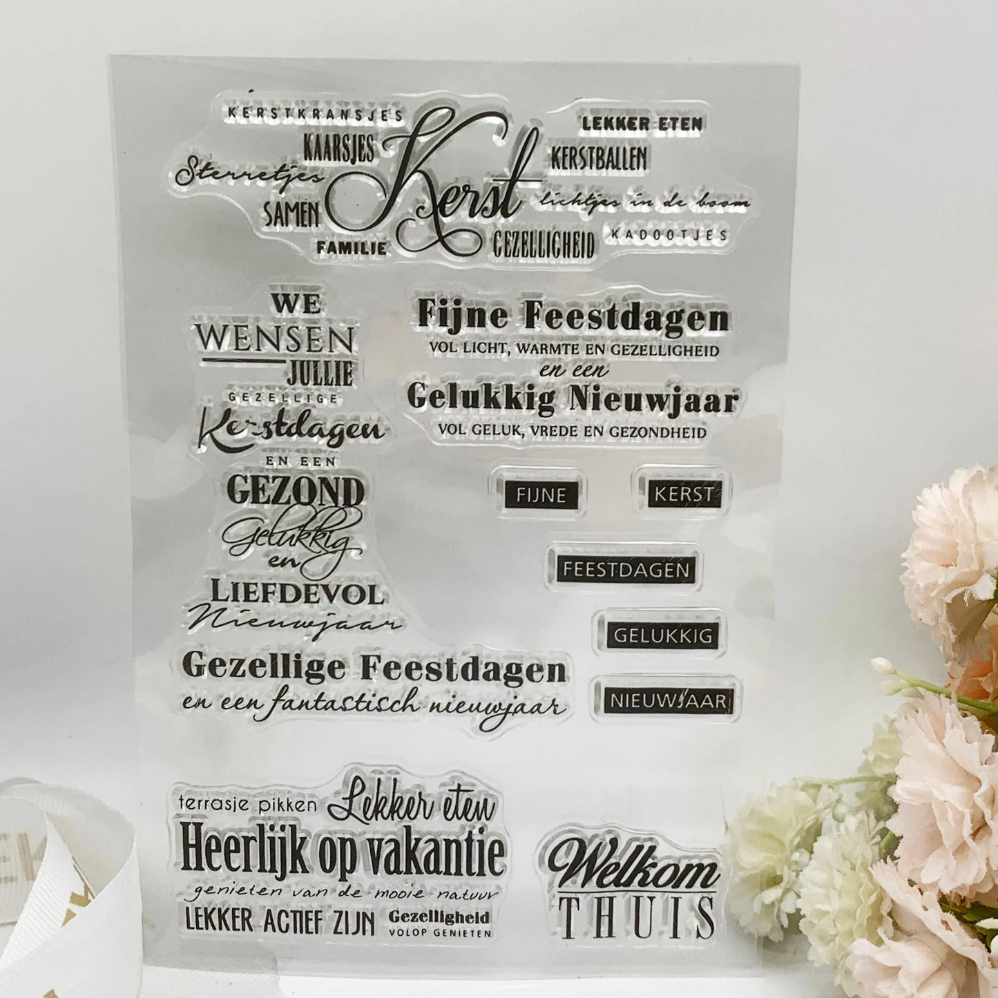 Stempel transparante siliconen rubberen sheet - Nederlandse Woorden & Patronen