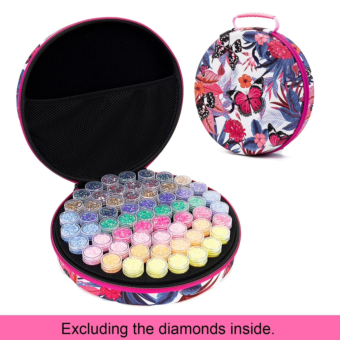 Diamond Painting Opbergkoffer met 60 Opbergpotjes voor steentjes plus accessoires