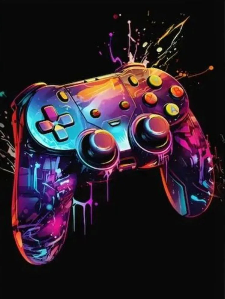 AB Diamond Painting op canvas - Fairy Dust Neon Game Controller