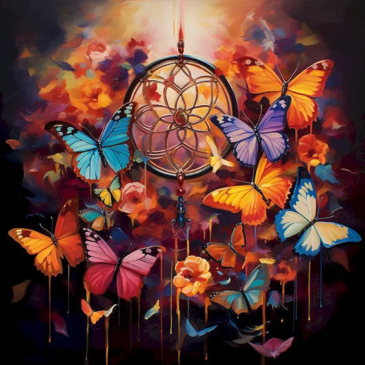 Diamond Painting Dieren Volledige Ronde Steentjes 30x40cm - Vlinders 2