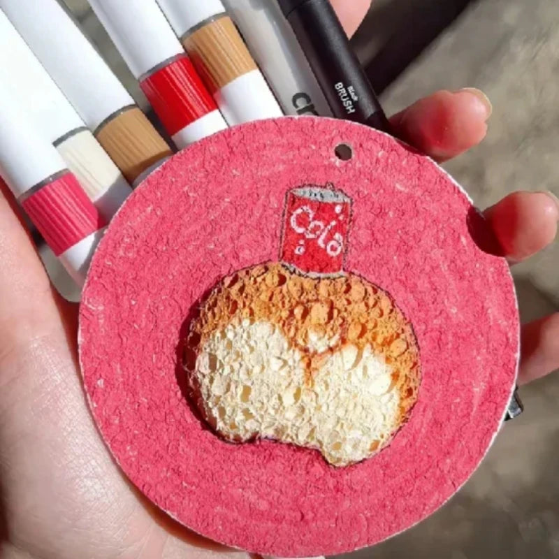 Schuim textuur tekenen set voor 3D kunst met sponsjes en schilderpapier