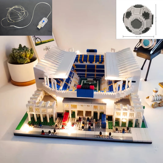 Bouwpakket gebouwen - Voetbalstadion met micro bouwstenen - Malaga LED Stadium