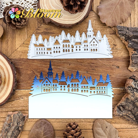 Snijmal Winterhuizen en Bomen voor Kerstnacht Decoraties