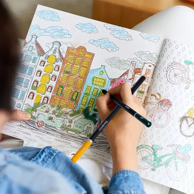 Kleurpotloden set 72 stuks – Zachte kern, met opbergetui