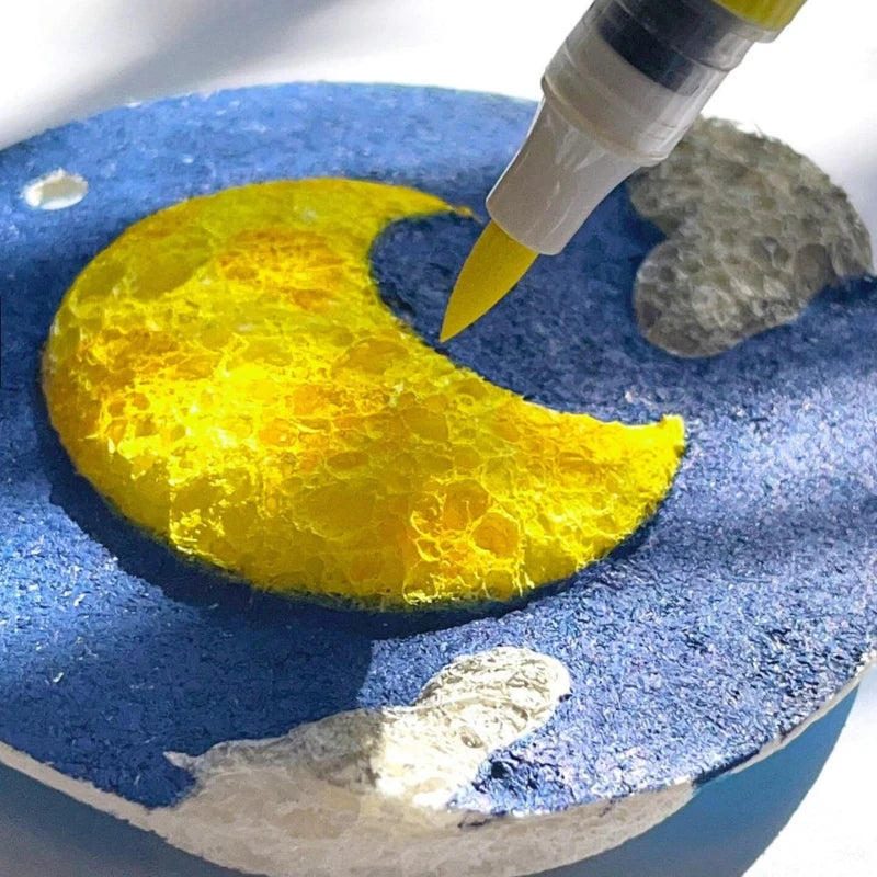 Schuim textuur tekenen set voor 3D kunst met sponsjes en schilderpapier