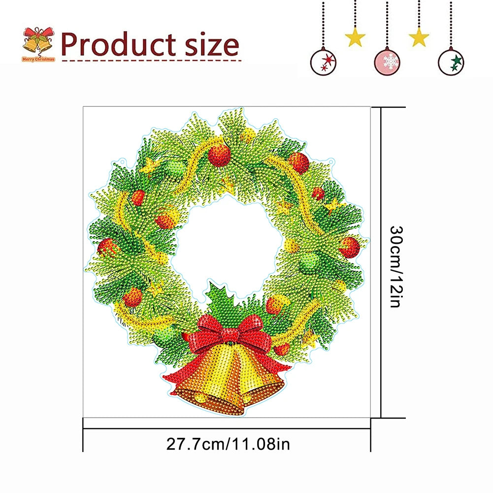 Diamond Painting Hangend Ornament Kerst Krans – Kerstdecoratie met Steentjes – Uniek Cadeau - GJ236