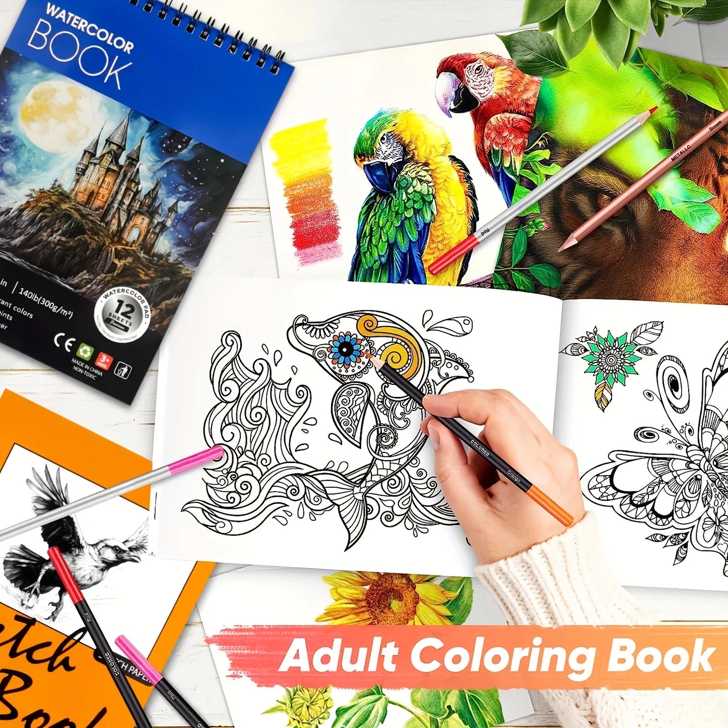 Potloden Set van 85 Stuks met Schetsboeken voor Kunstenaars