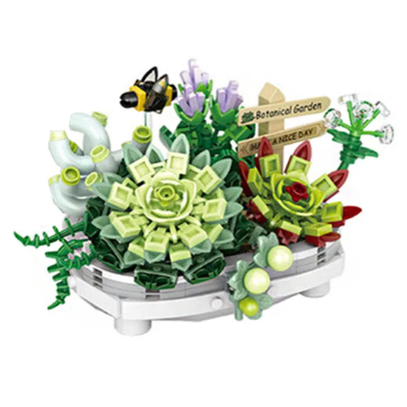 Bouwpakket Bloemenboeket met Rozen – Creatieve Bloemen Bouwstenen Set