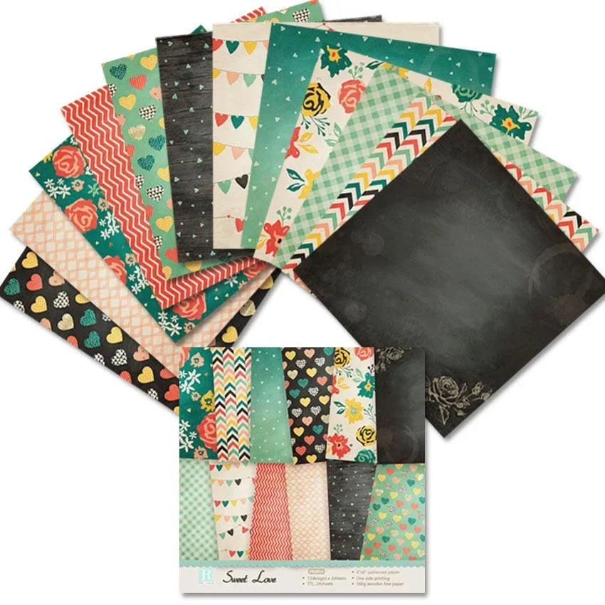 Papier voor kaarten maken of scrapbook Sweet Love dieren 15,24 cm