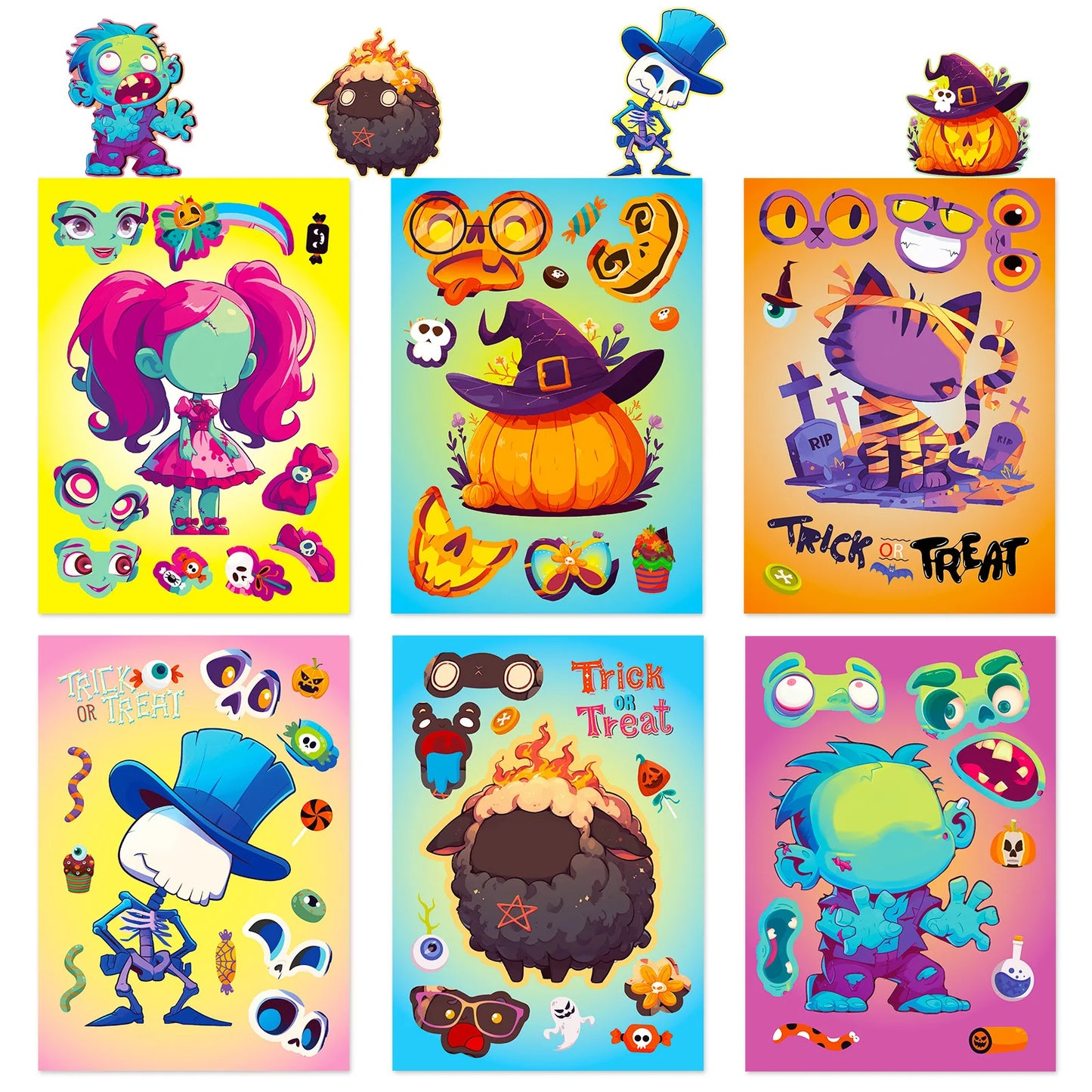 Sticker pret voor kinderen met griezelige puzzelstickers