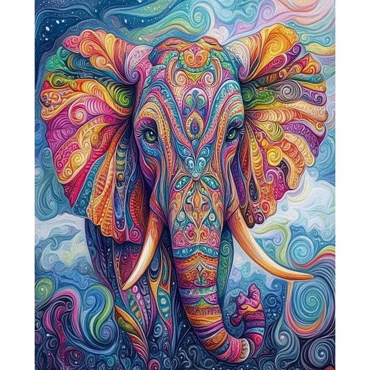 Schilderen op nummer Dieren - Olifant Abstract Modern Canvas - 9965094