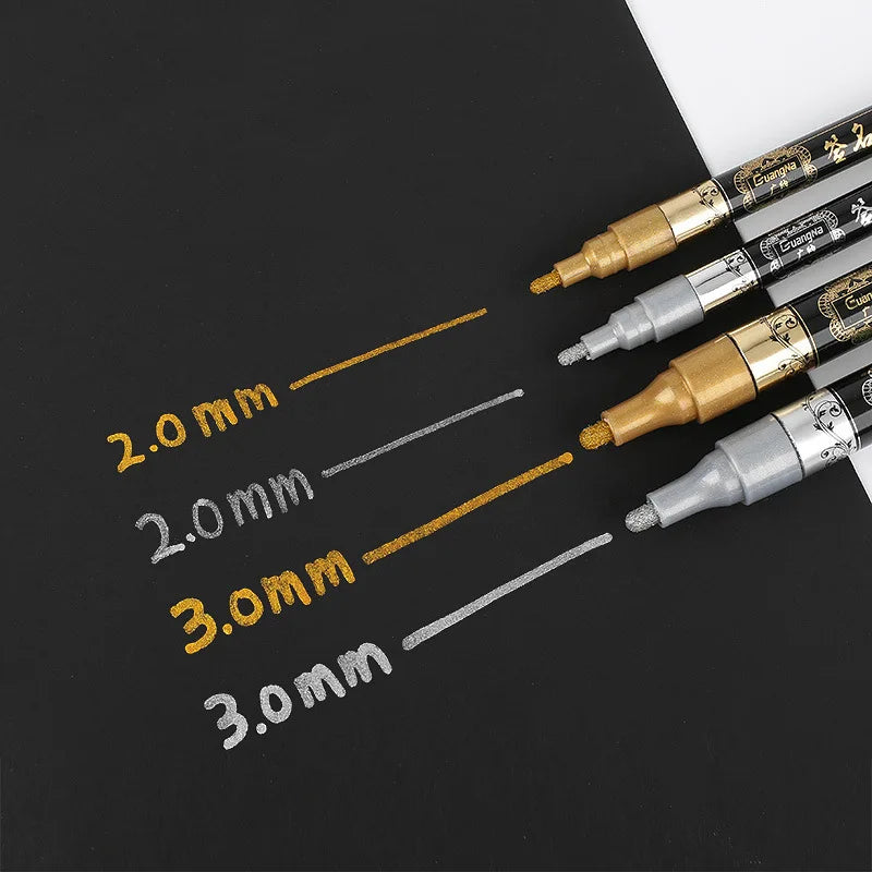 Stiften Metallic Permanent Goud en Zilver – Set van 2 (2-3 mm)