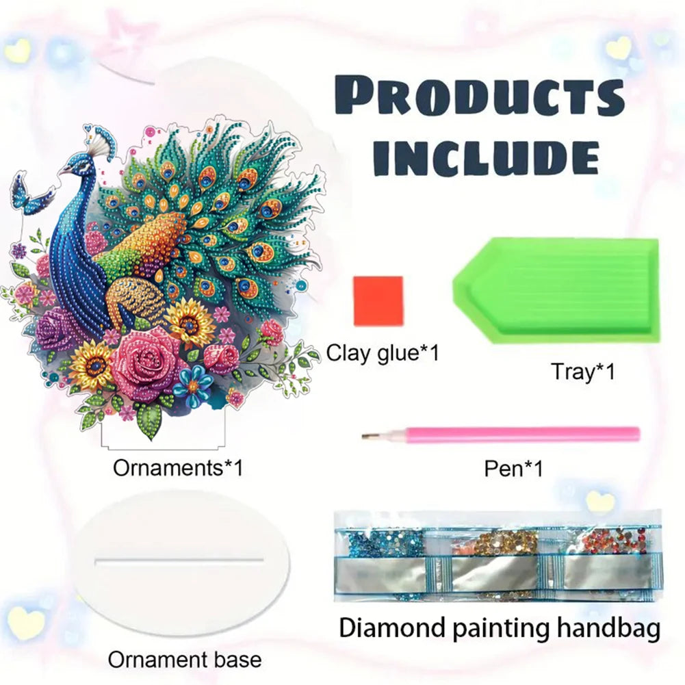 Diamond Painting Tafelornament Acryl Decoratie met Speciale Strass - Hond met hart