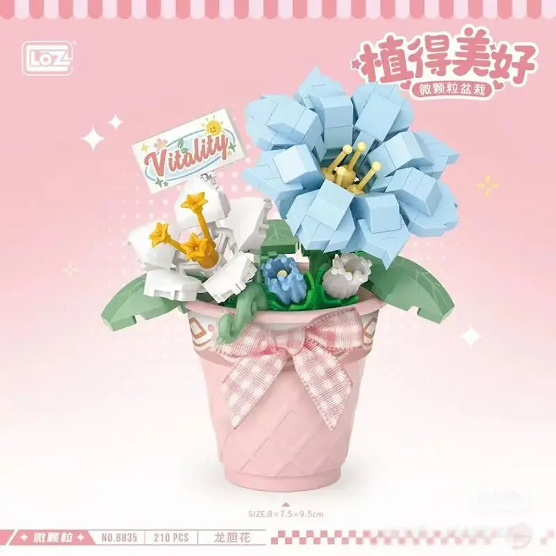 Bouwpakket Bloemenboeket met Rozen – Creatieve Bloemen Bouwstenen Set