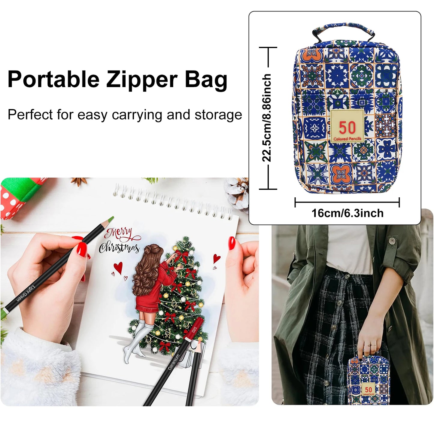 Kleurpotloden set 50 kleuren met etui – zacht en perfect voor blenden